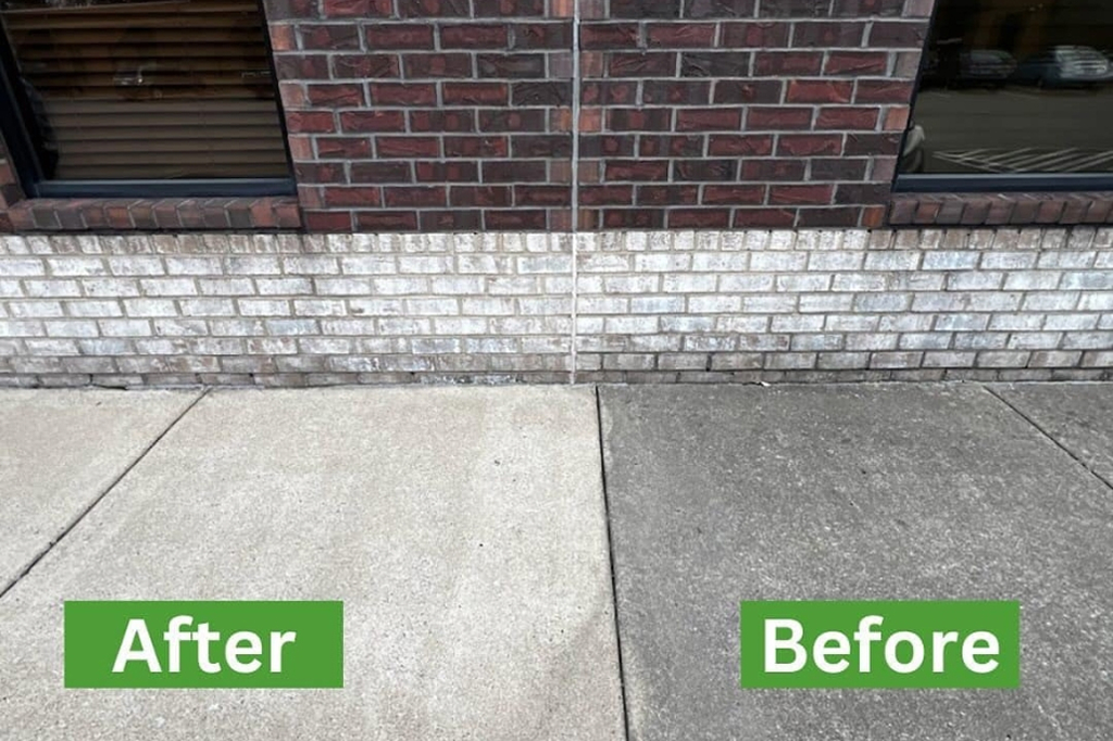 Pressure Washing- before and after image